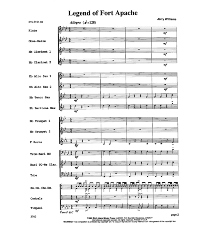 Legend of Fort Apache Concert Band scores gallery preview page 3