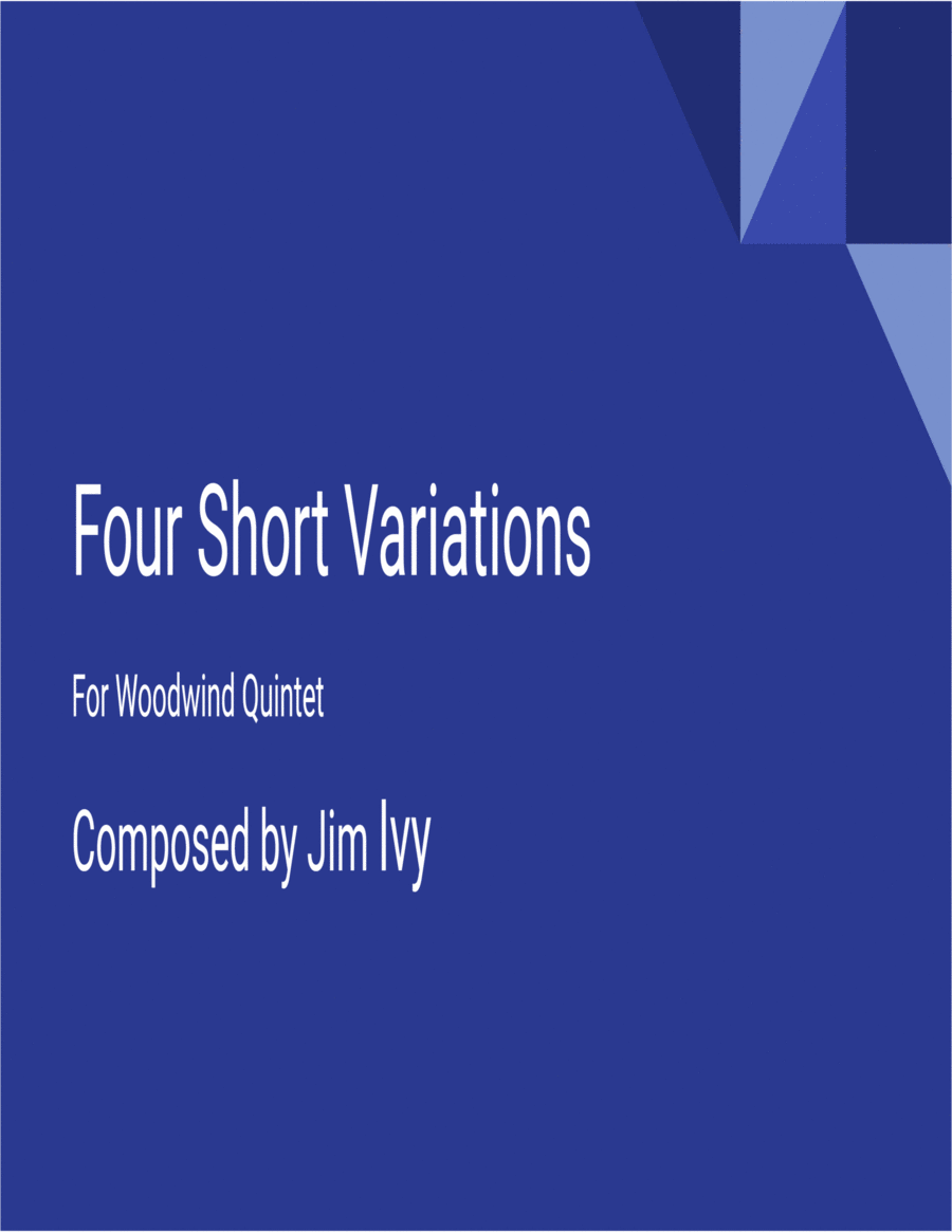 Four Short Variations for Woodwind Quintet Woodwind Quintet scores gallery preview page 1
