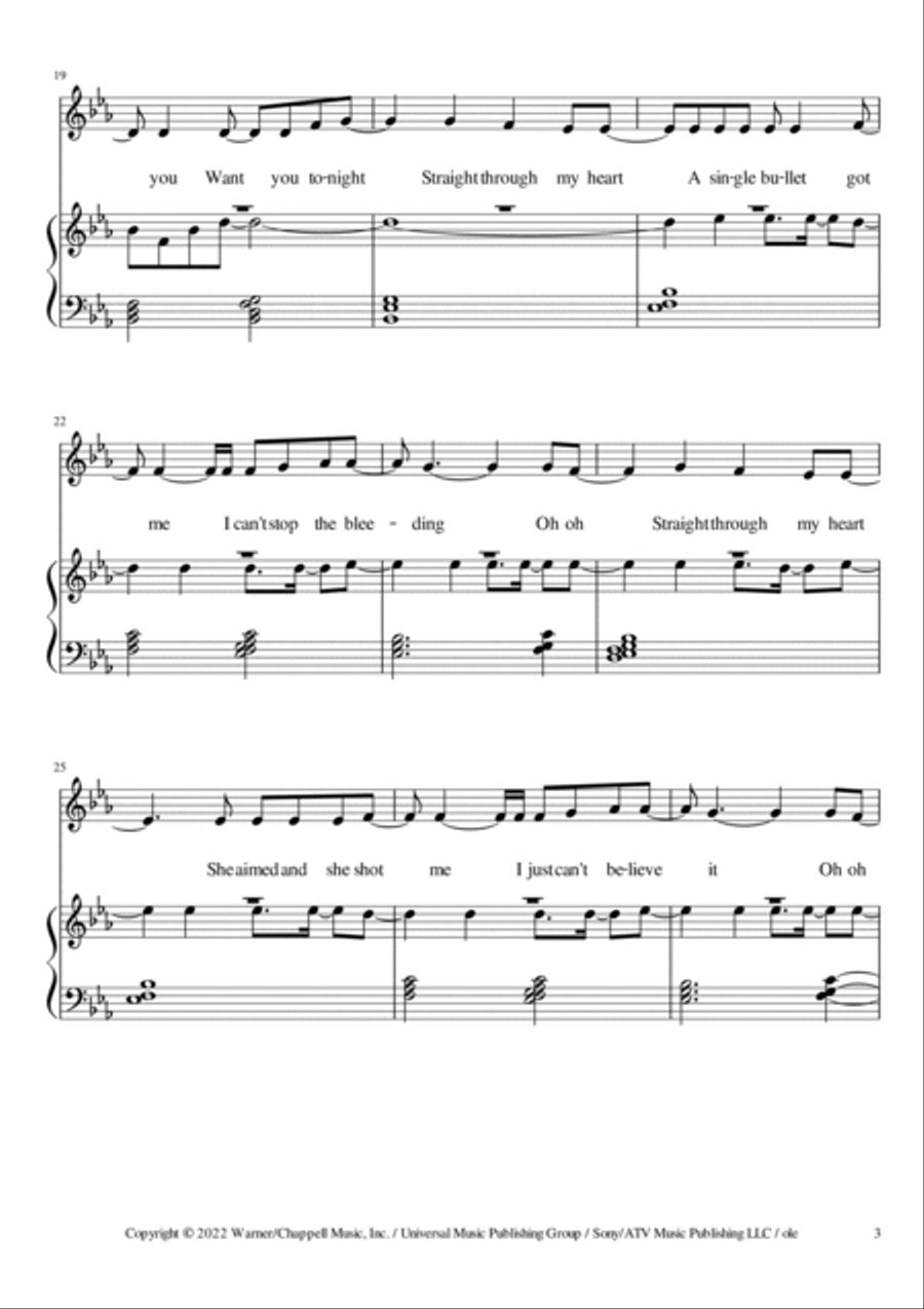 Straight Through My Heart Piano scores gallery preview page 3