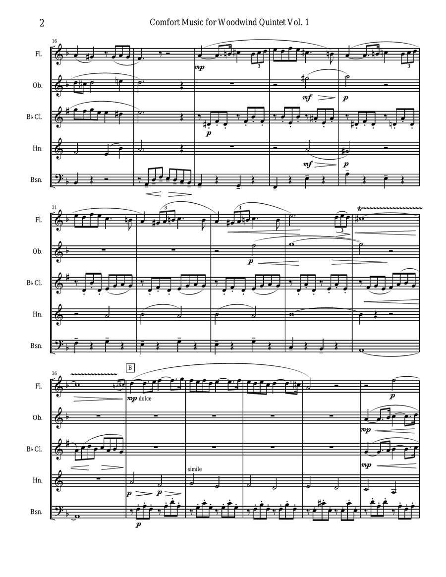 Comfort Music for Woodwind Quintet Vol I Woodwind Quintet scores gallery preview page 2