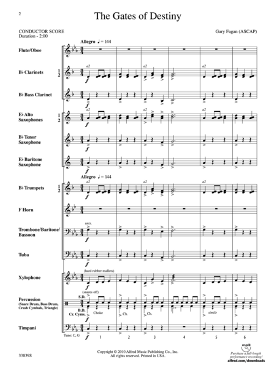 The Gates of Destiny The Gates of Destiny Concert Band scores gallery preview page 2
