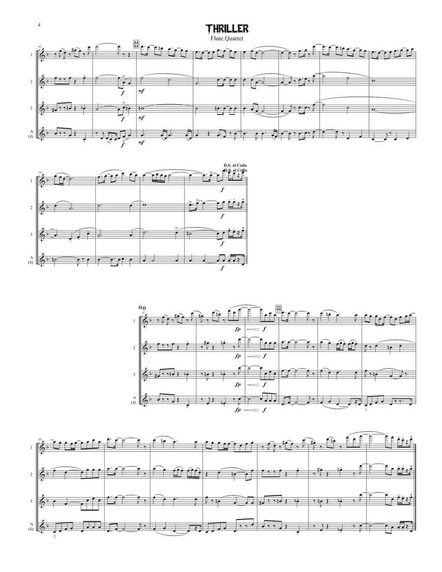 The Best Of Michael Jackson Pvg Collection Flute Quartet scores gallery preview page 4