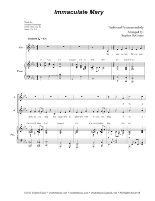 Immaculate Mary (2-part choir - (SA) (Easy Choir Version)