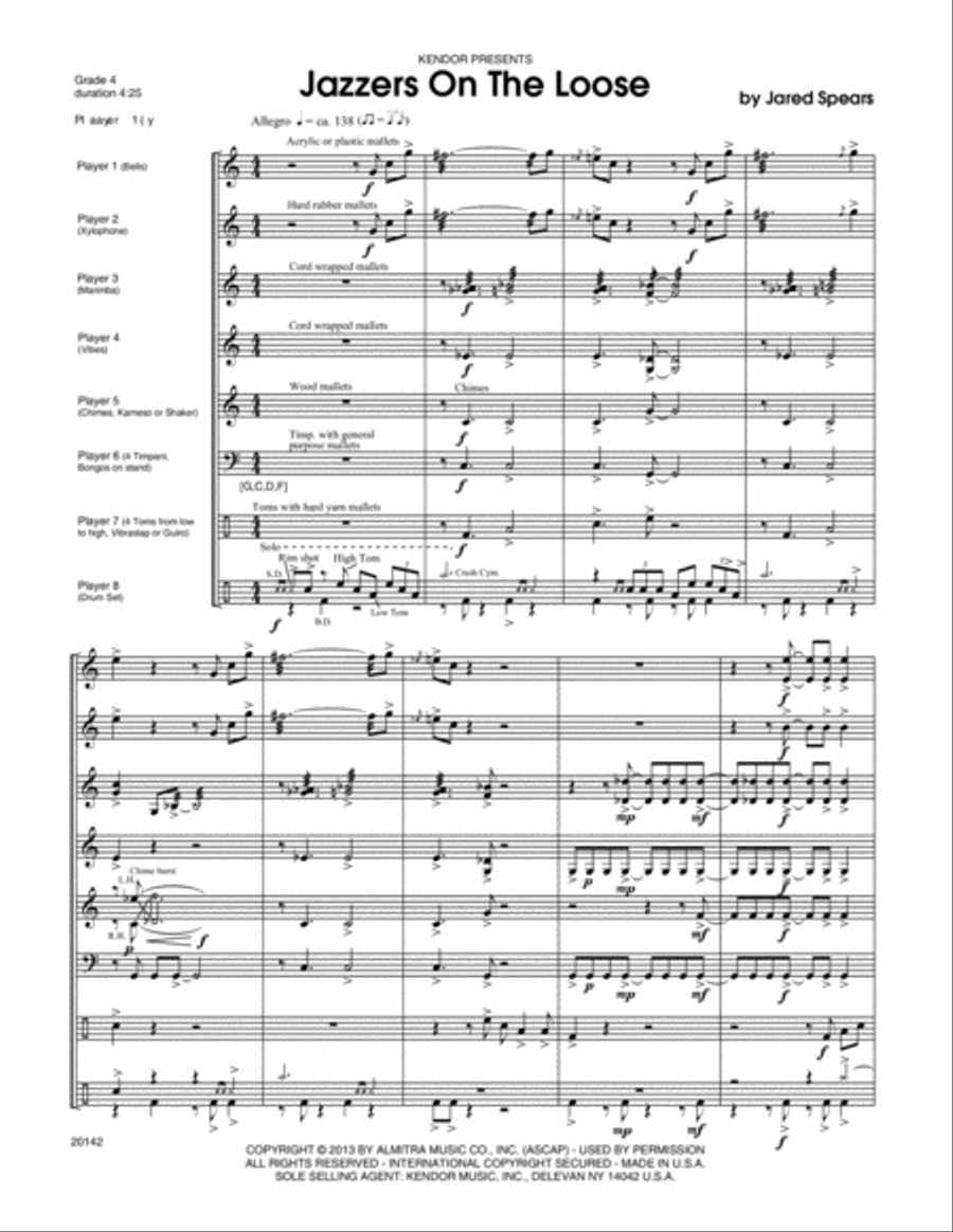 Jazzers On The Loose Percussion Ensemble scores gallery preview page 2