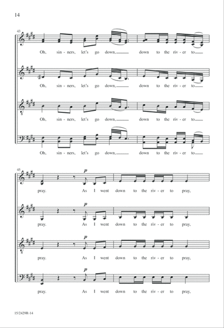Down to the River to Pray Divisi scores gallery preview page 14