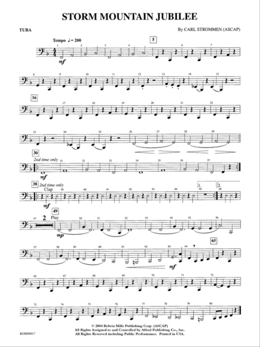 Storm Mountain Jubilee: Tuba Concert Band scores gallery preview page 1