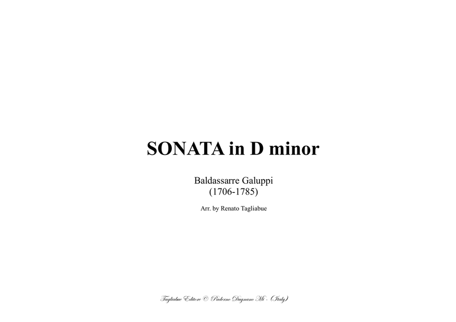 GALUPPI - SONATA IN D minor - For organ Organ Solo scores gallery preview page 1