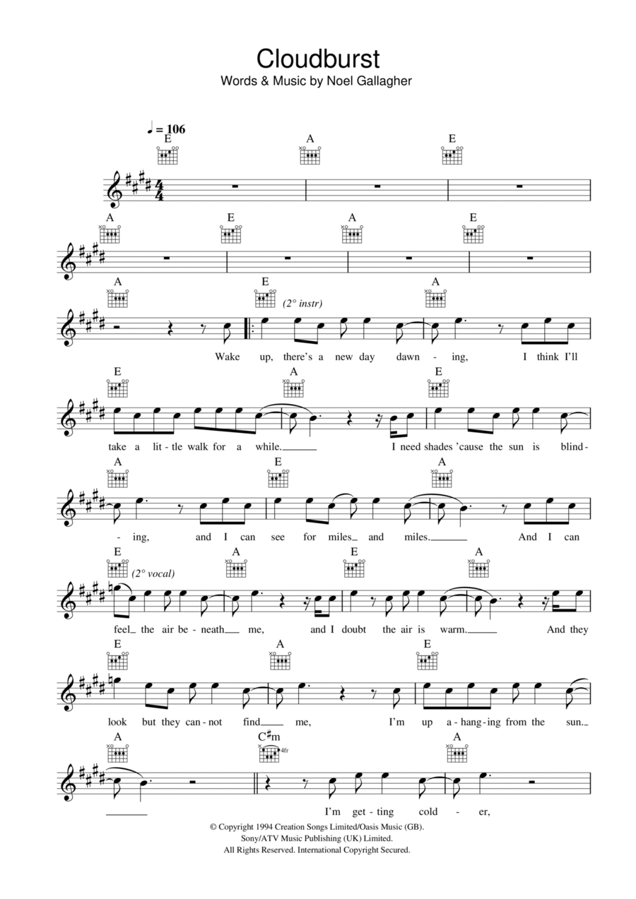 Cloudburst Piano scores gallery preview page 1