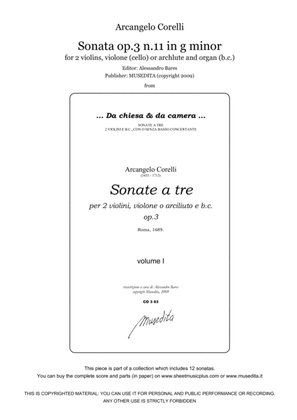 Book cover for Corelli, Sonata op.3 n.11 in g minor