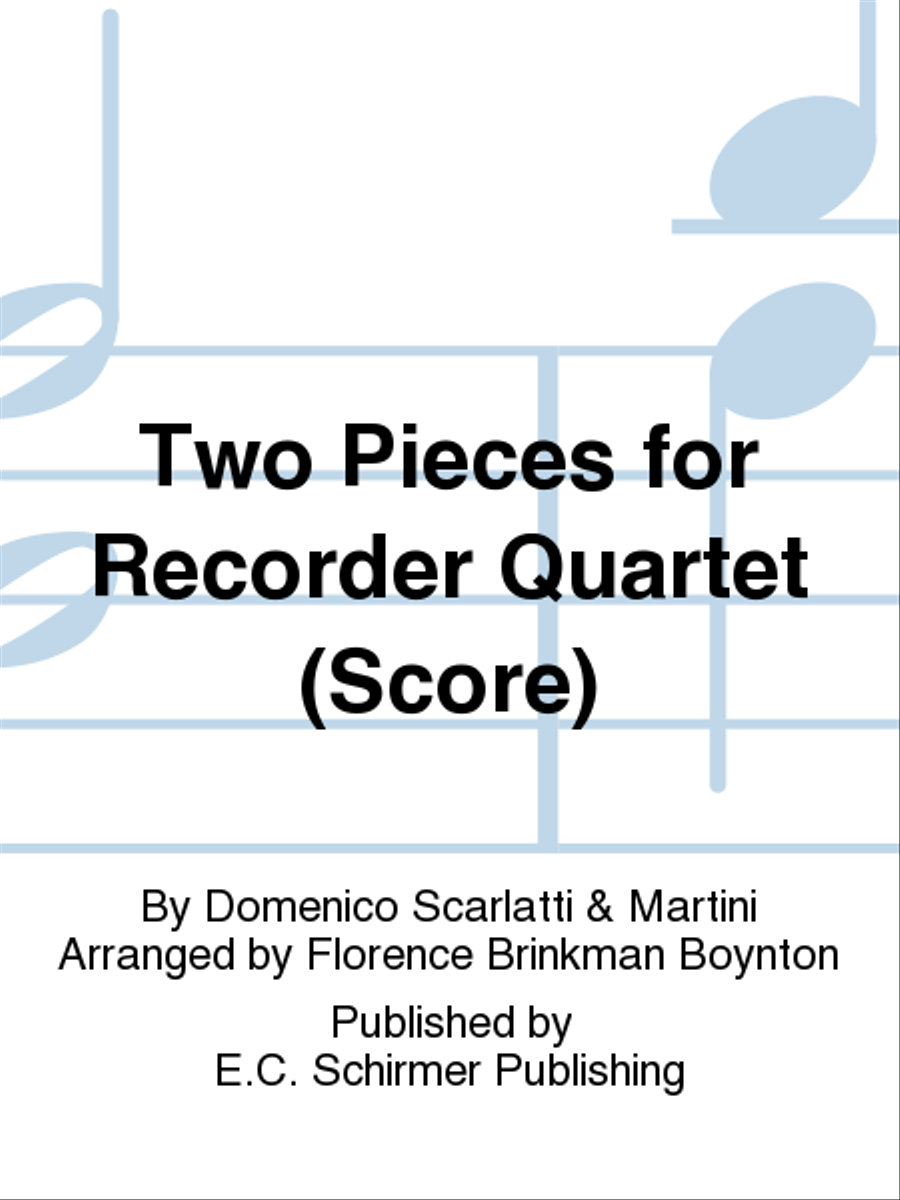 Two Pieces for Recorder Quartet Recorder scores gallery preview page 1