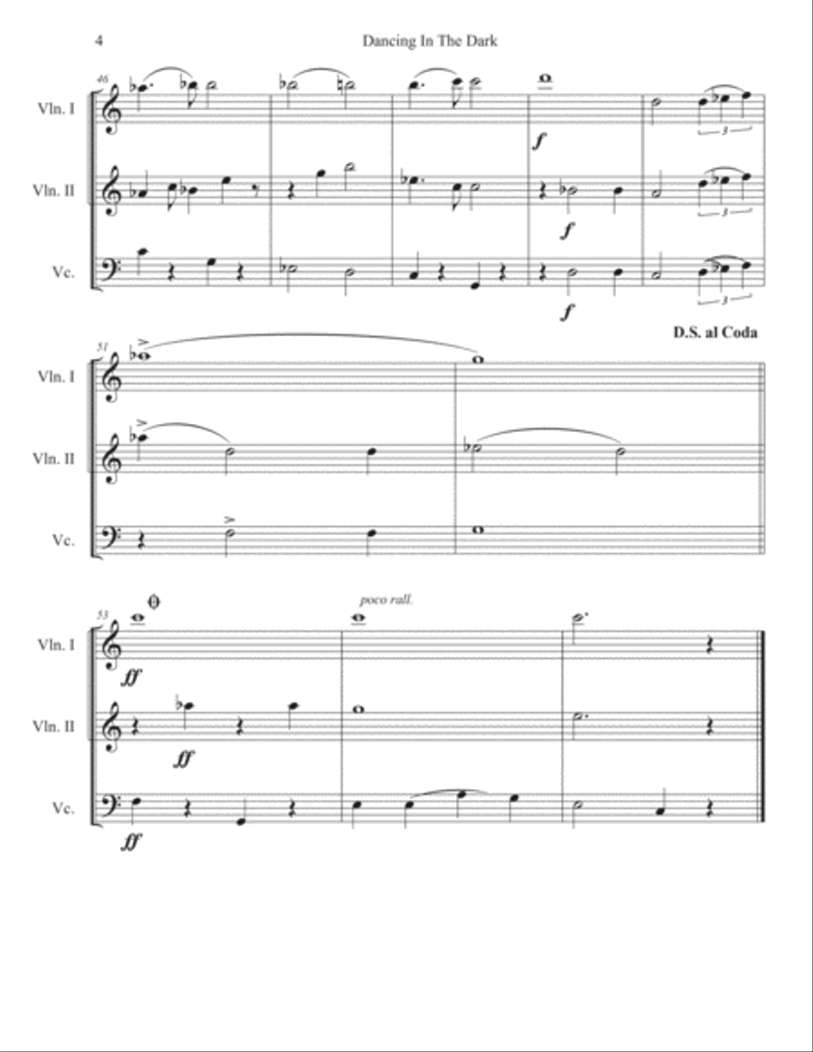 Dancing In The Dark String Trio scores gallery preview page 4