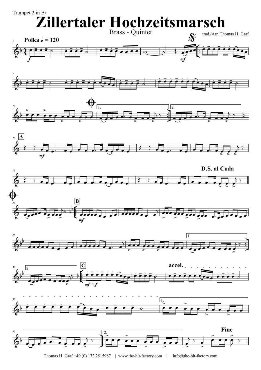 Zillertaler Hochzeitsmarsch - October Fest - Brass Quintet Brass Quintet scores gallery preview page 5