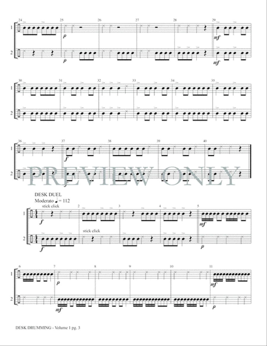 Desk Drumming, Volume 1 Percussion Ensemble scores gallery preview page 5