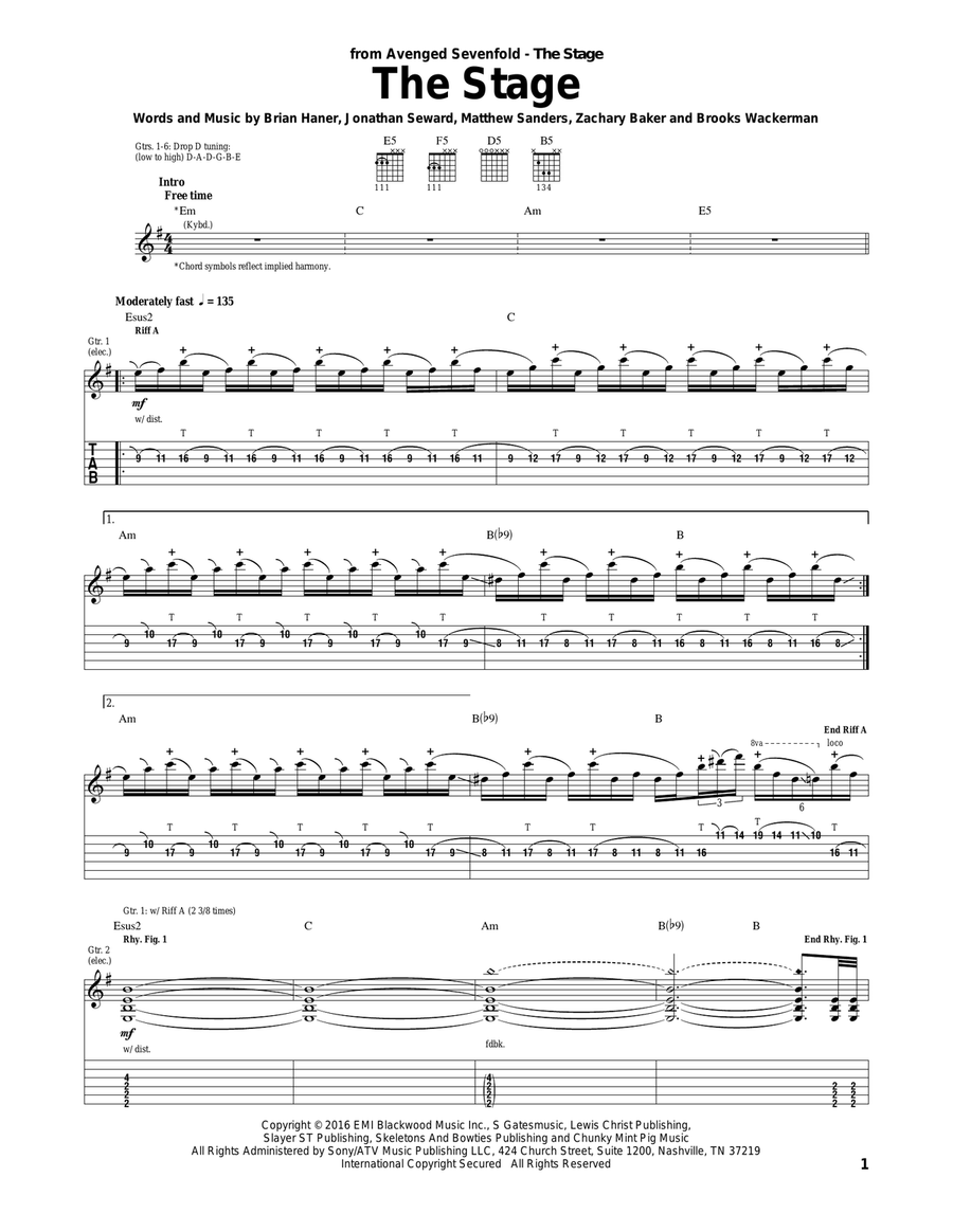 The Stage The Stage Acoustic Guitar scores gallery preview page 1