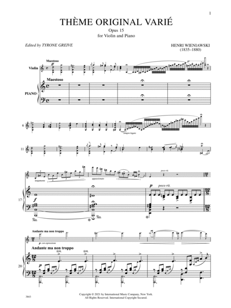 Theme Original Varie, Op.15