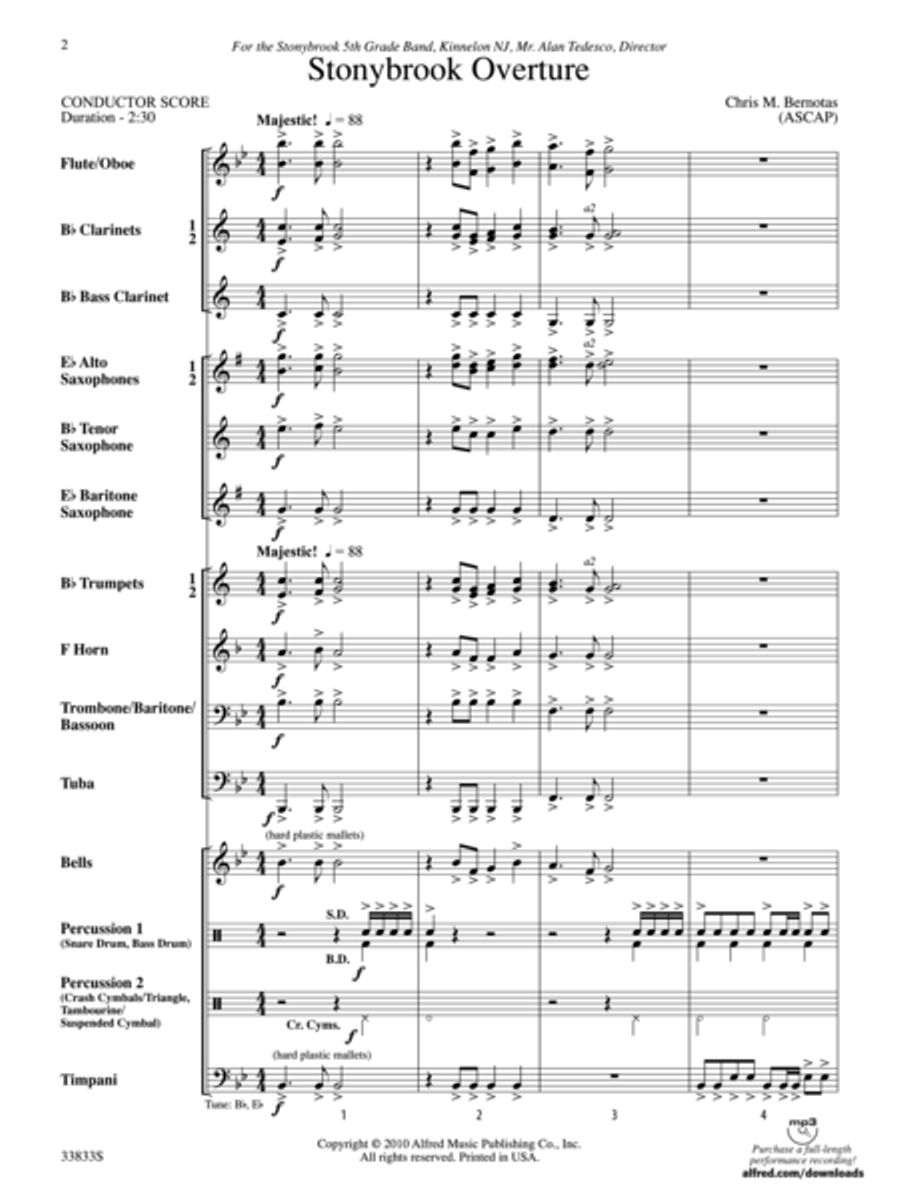 Stonybrook Overture Concert Band scores gallery preview page 2
