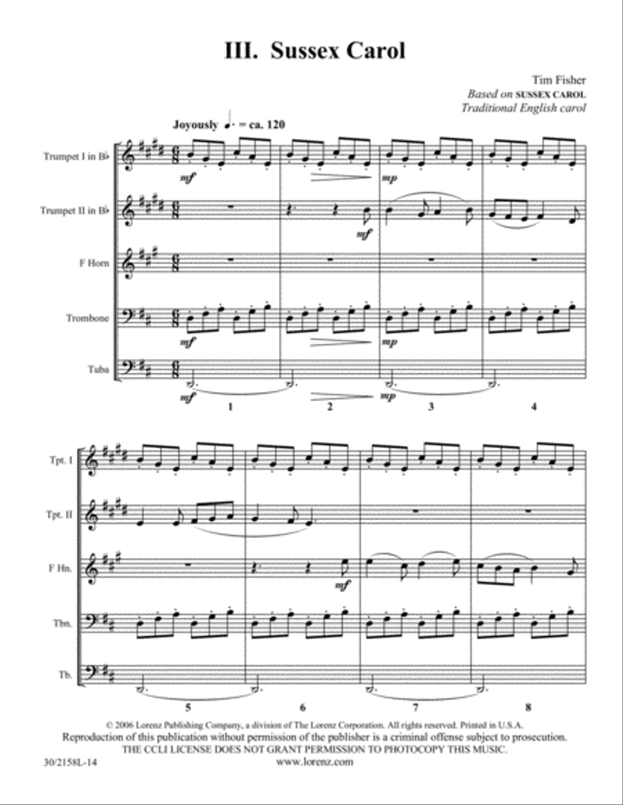 Christmas Suite for Brass Quintet Brass Quintet scores gallery preview page 13