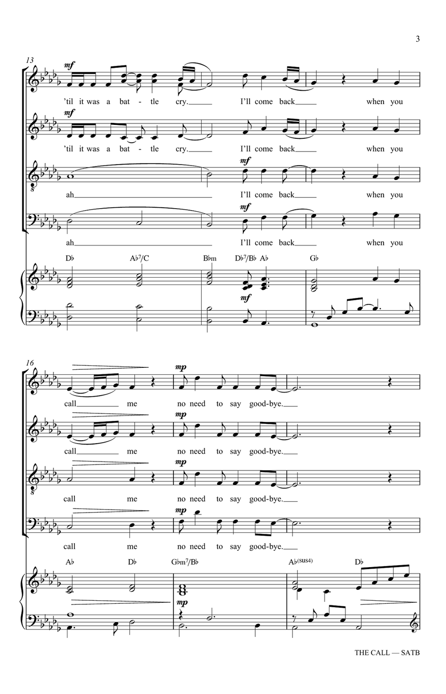 The Call (from The Chronicles Of Narnia: Prince Caspian) (arr. Dianne Gryba) 4-Part scores gallery preview page 3