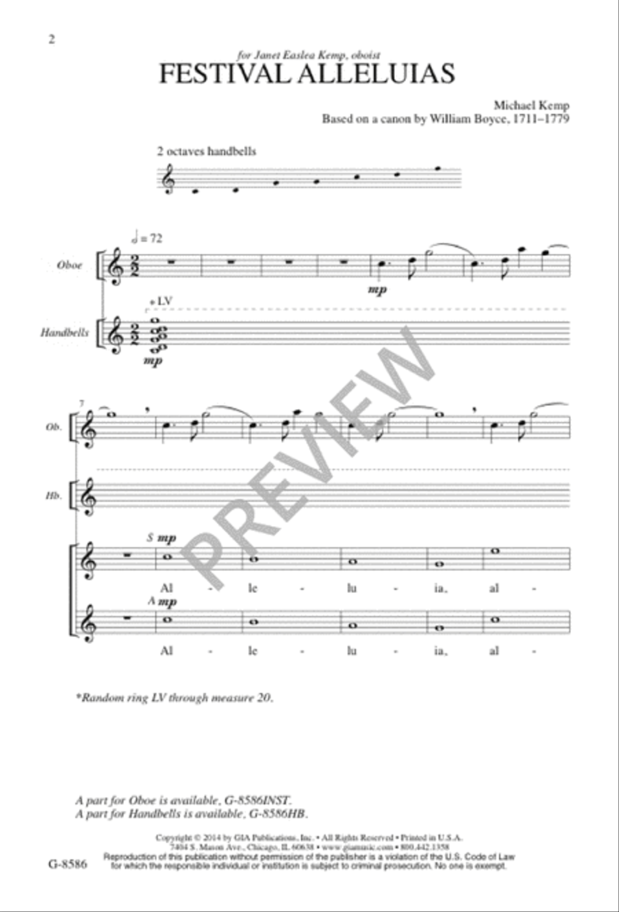 Festival Alleluias 4-Part scores gallery preview page 2