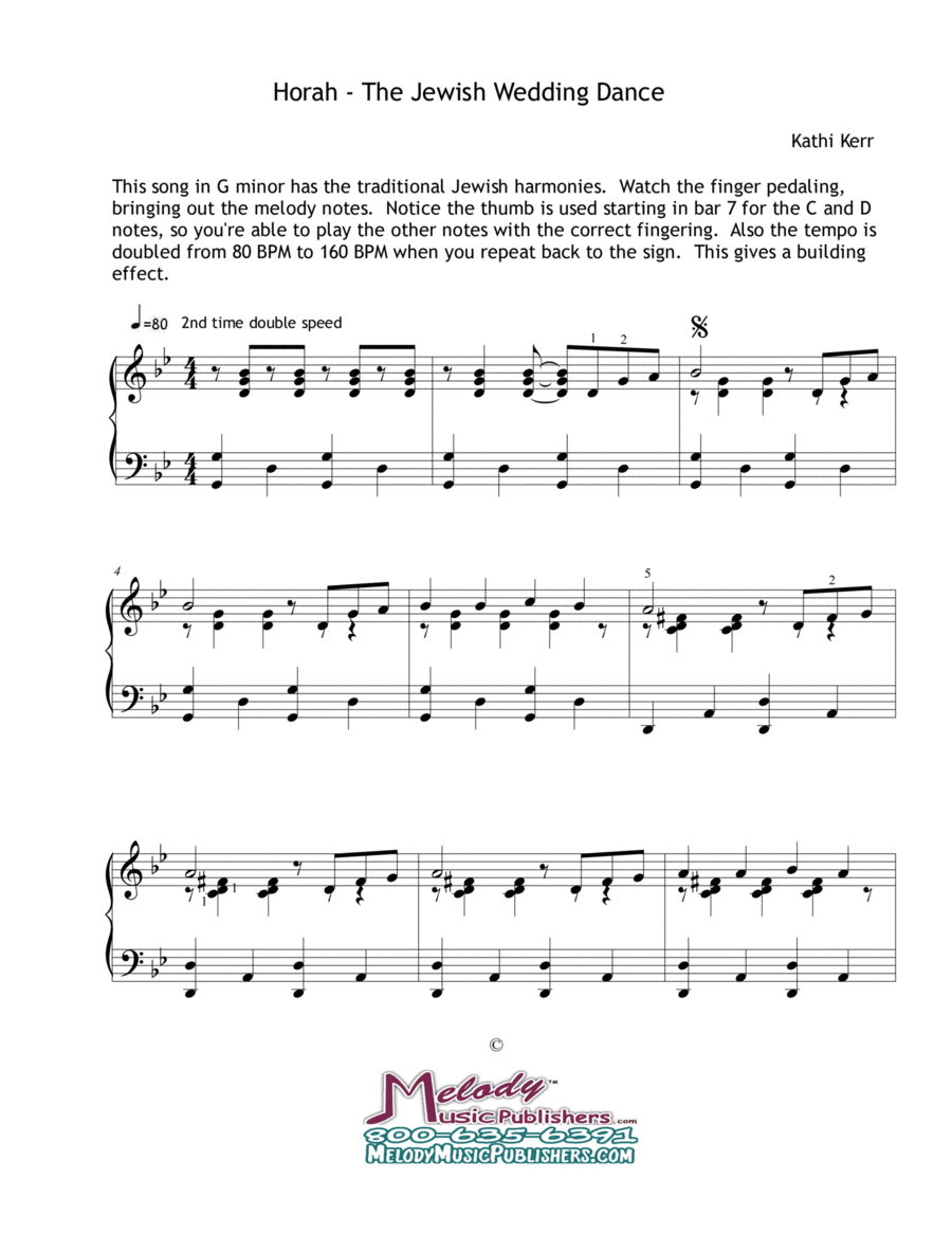 Horah - The Jewish Wedding Dance Piano Solo scores gallery preview page 1