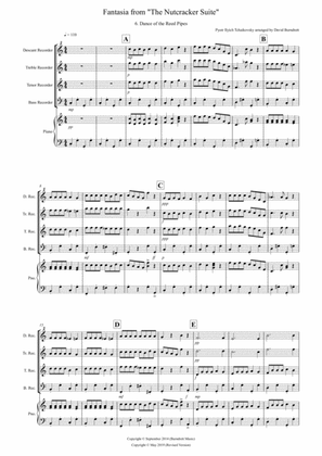 Dance of the Reed Pipes (Fantasia from Nutcracker) for Recorder Quartet