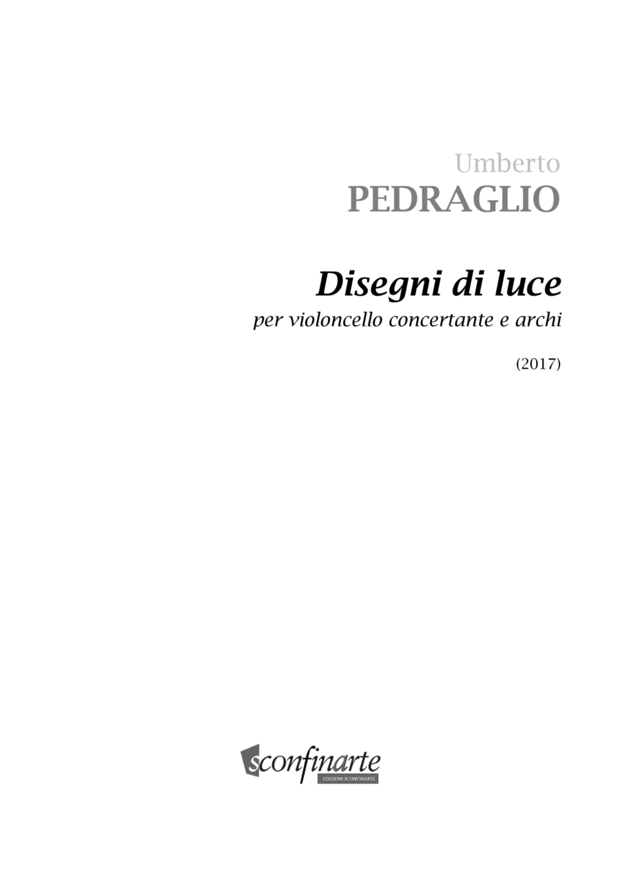 Umberto Pedraglio: DISEGNI DI LUCE (ES 1039) per Violoncello concertante e archi String Quartet scores gallery preview page 1