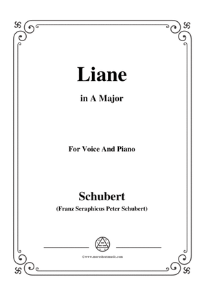 Book cover for Schubert-Liane,in A Major,for Voice&Piano