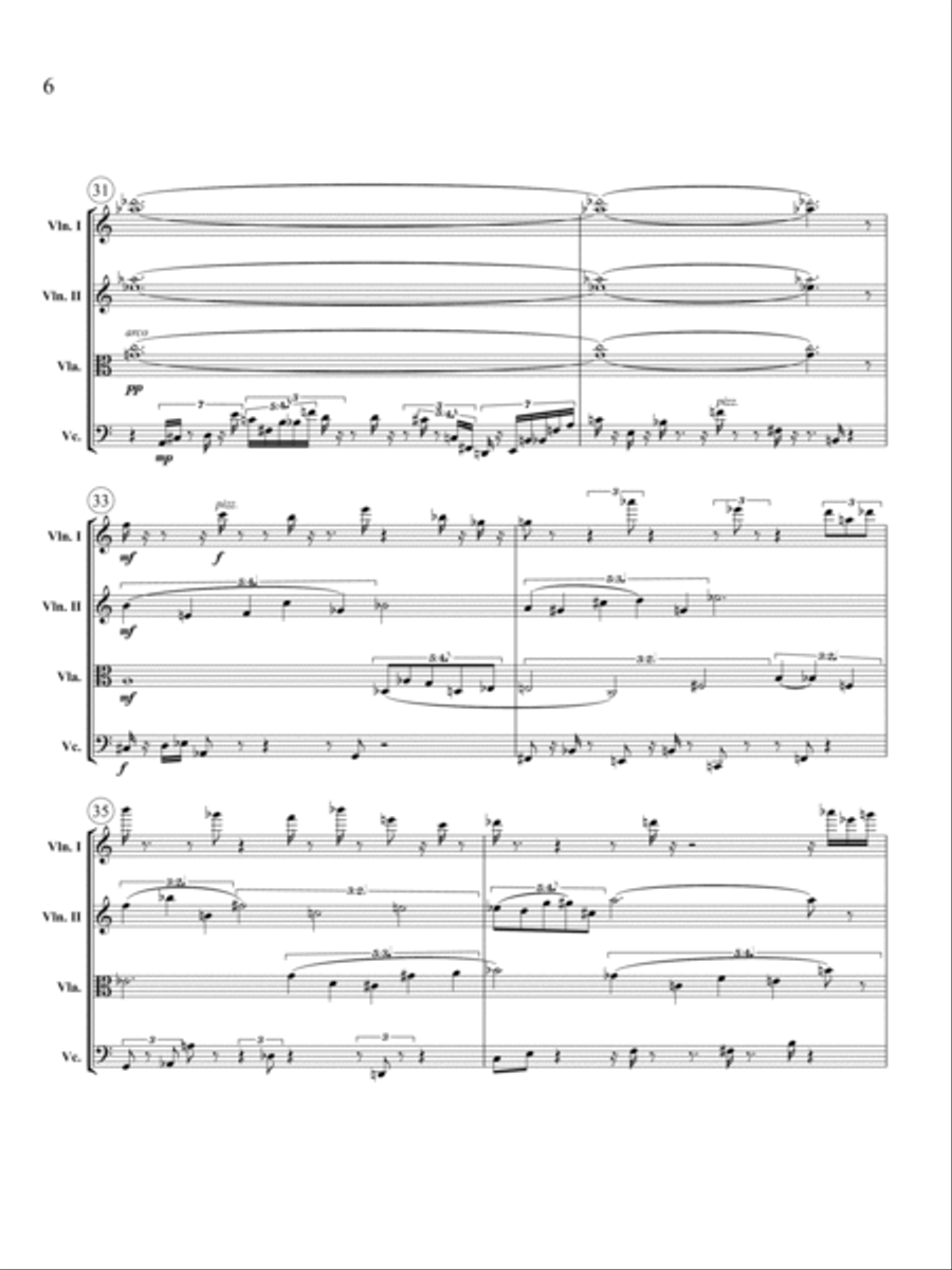 [Melby] String Quartet No. 6 String Quartet scores gallery preview page 6