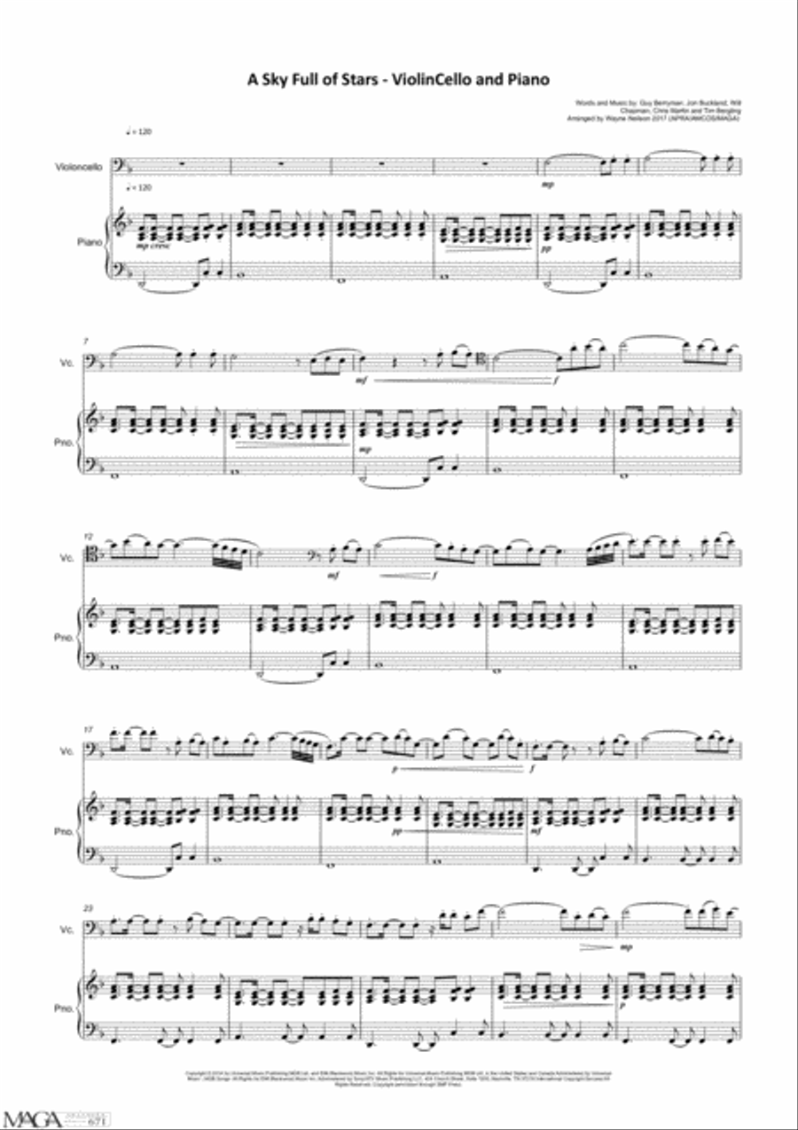 A Sky Full Of Stars Piano scores gallery preview page 2