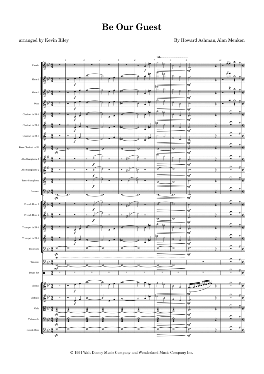 Be Our Guest Full Orchestra scores gallery preview page 1