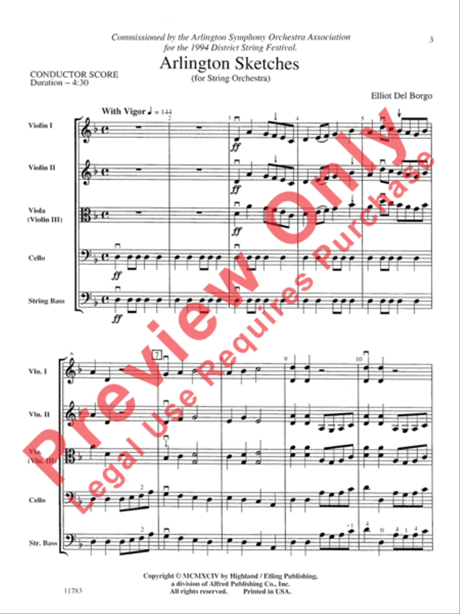 Arlington Sketches String Orchestra scores gallery preview page 4