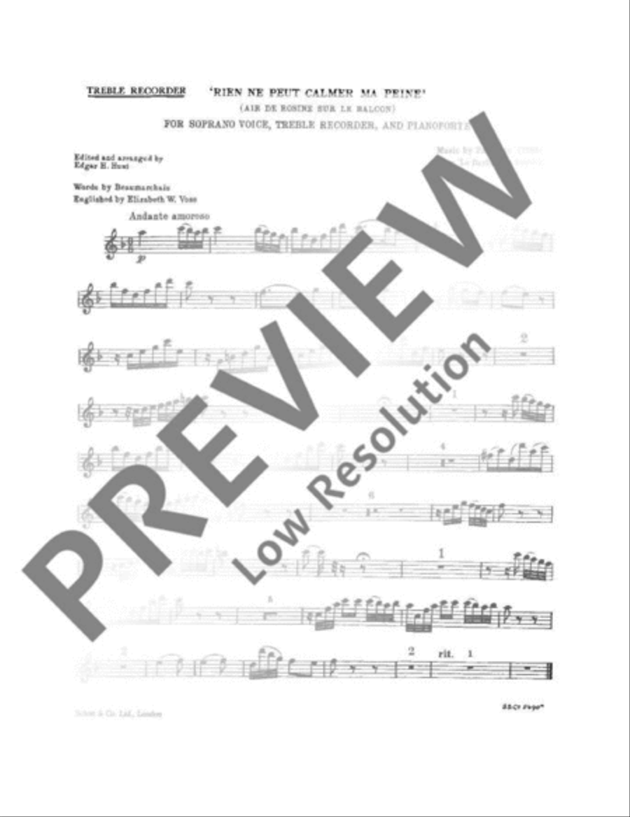 Rien ne peut calmer ma peine Alto Recorder scores gallery preview page 7