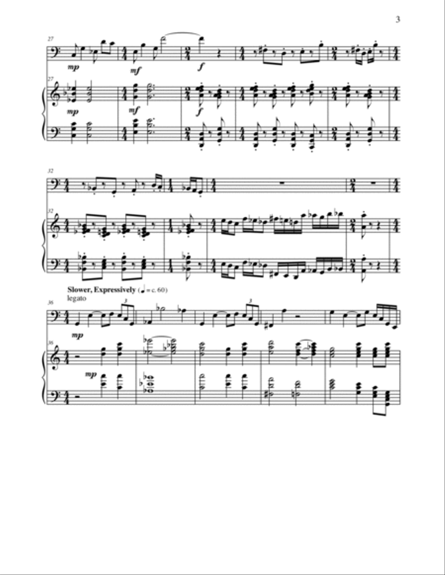 Hallmark (for Bass Trombone and Piano) Trombone Duet scores gallery preview page 3