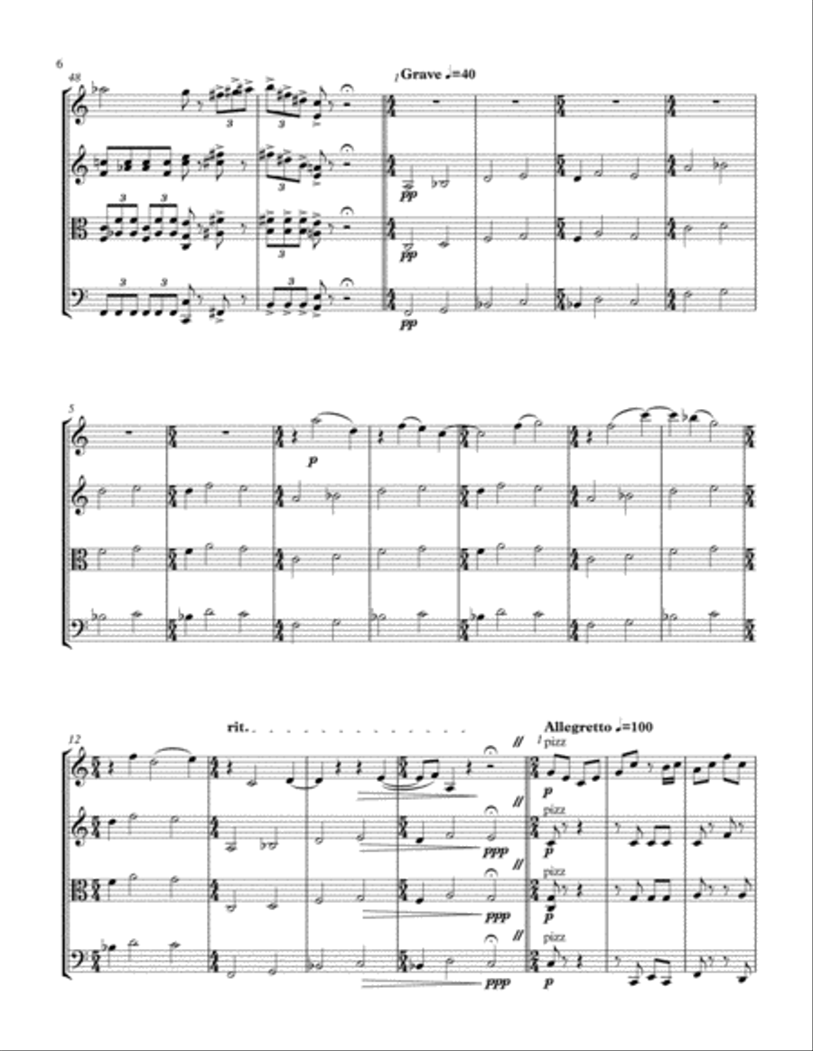 String Quartet No.19 String Quartet scores gallery preview page 6