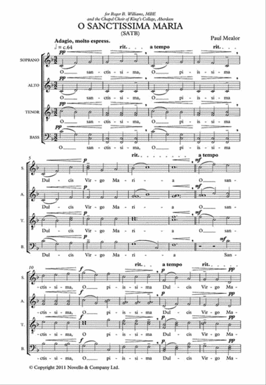 O Sanctissima Maria O Sanctissima Maria 4-Part scores gallery preview page 2
