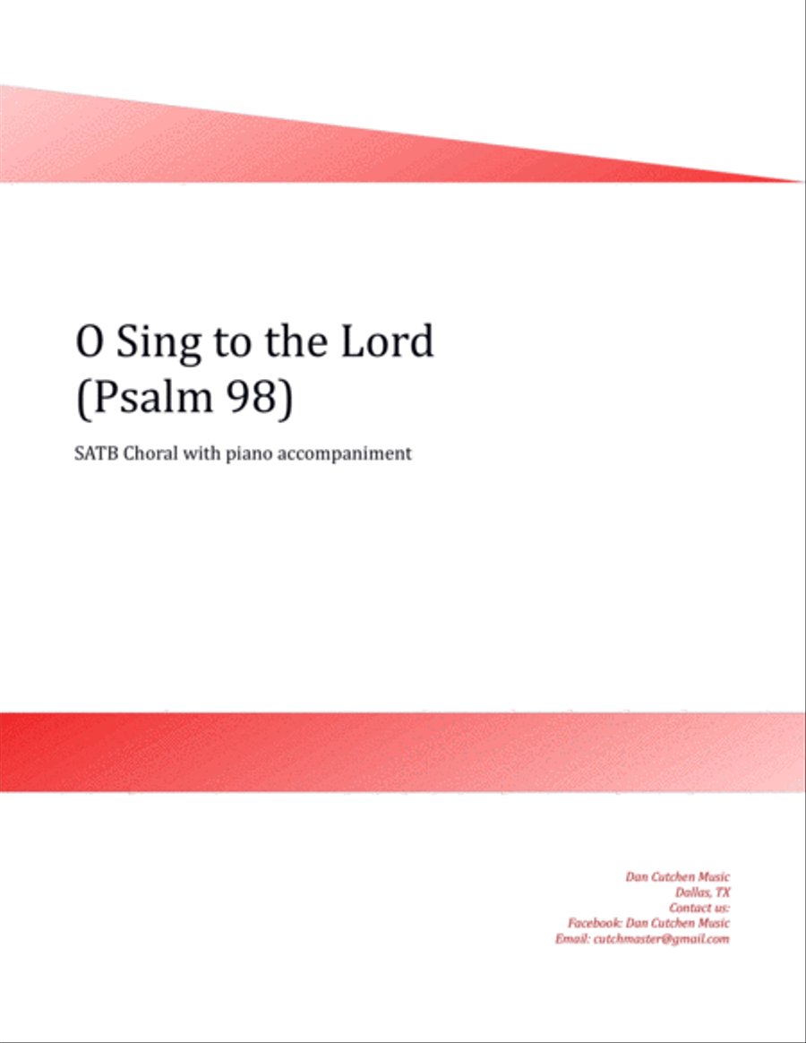 Choral - O Sing to the Lord (Psalm 98) 4-Part scores gallery preview page 1