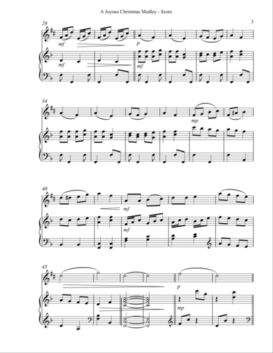 A Joyous Christmas Medley, Duet for Eb Alto Saxophone & Harp image number null