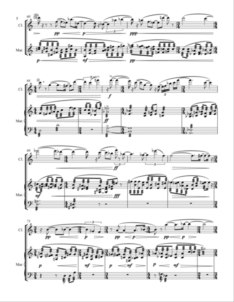 Only Breath - Duet for Bb Clarinet and Marimba Chamber Music scores gallery preview page 6