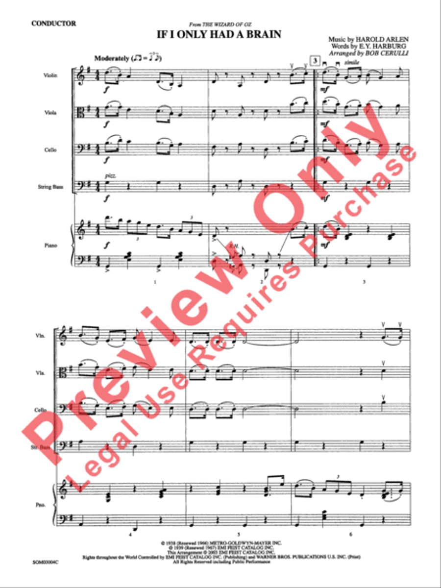 If I Only Had a Brain (from The Wizard of Oz) String Orchestra scores gallery preview page 4