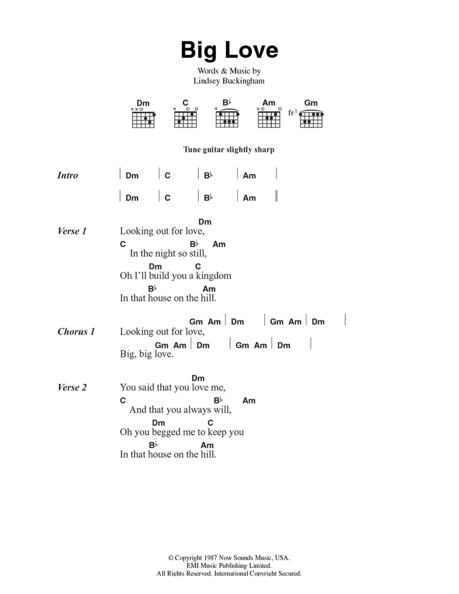 Big Love Big Love Easy Guitar scores gallery preview page 1
