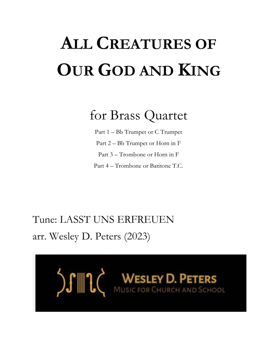 All Creatures of Our God and King (Brass Quartet) image number null
