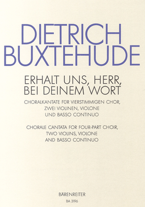 Book cover for Erhalt uns Herr, bei deinem Wort - Uphold us by Thy mighty BuxWV 10