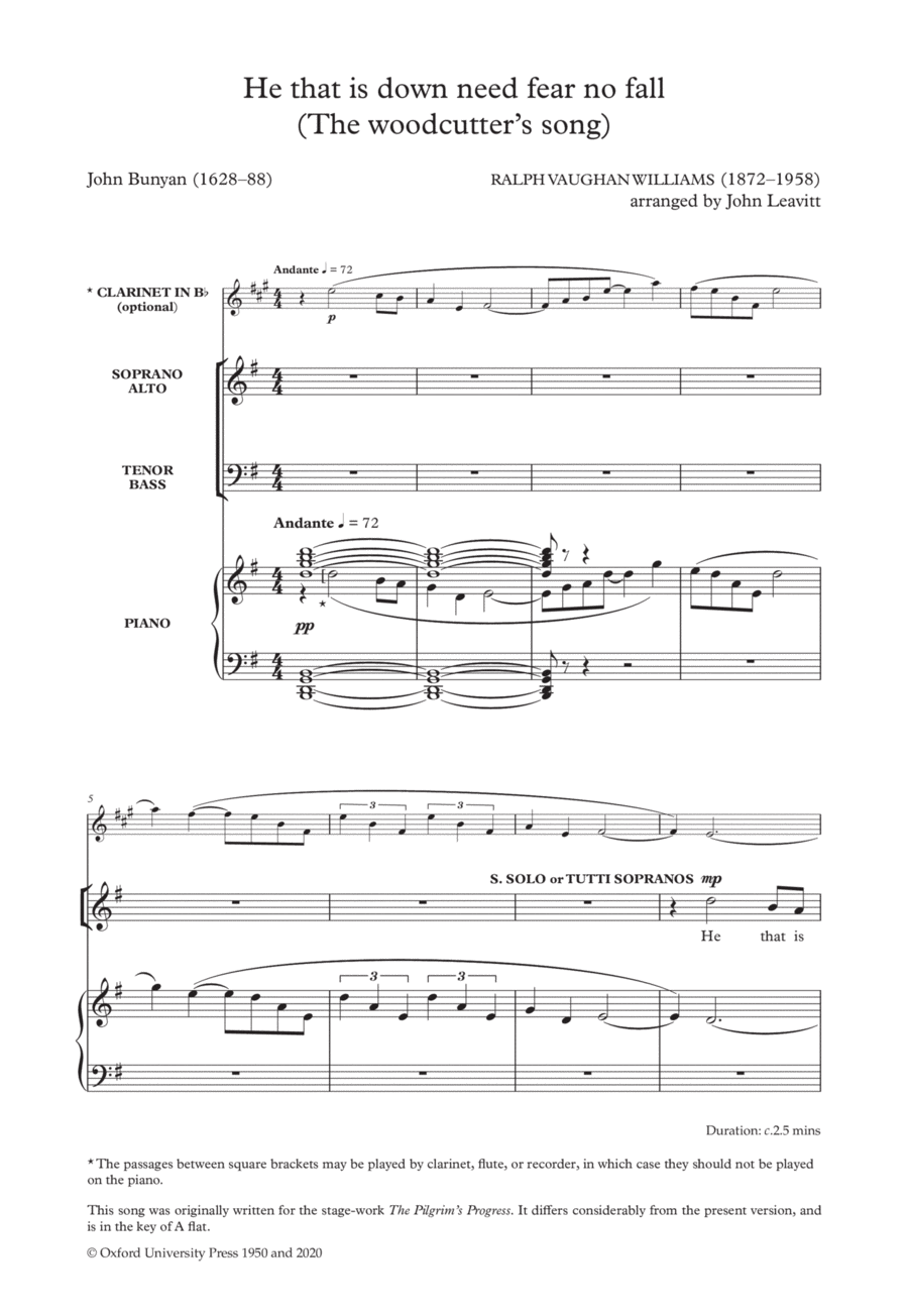 He that is down need fear no fall (The woodcutter's song) 4-Part scores gallery preview page 1