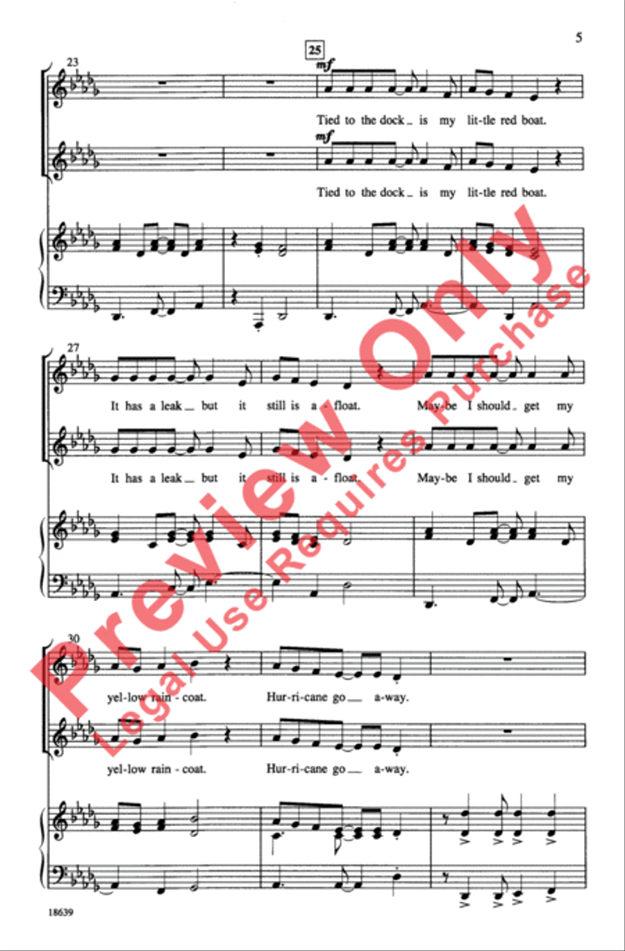 Hurricane Go Away Hurricane Go Away 2-Part scores gallery preview page 5