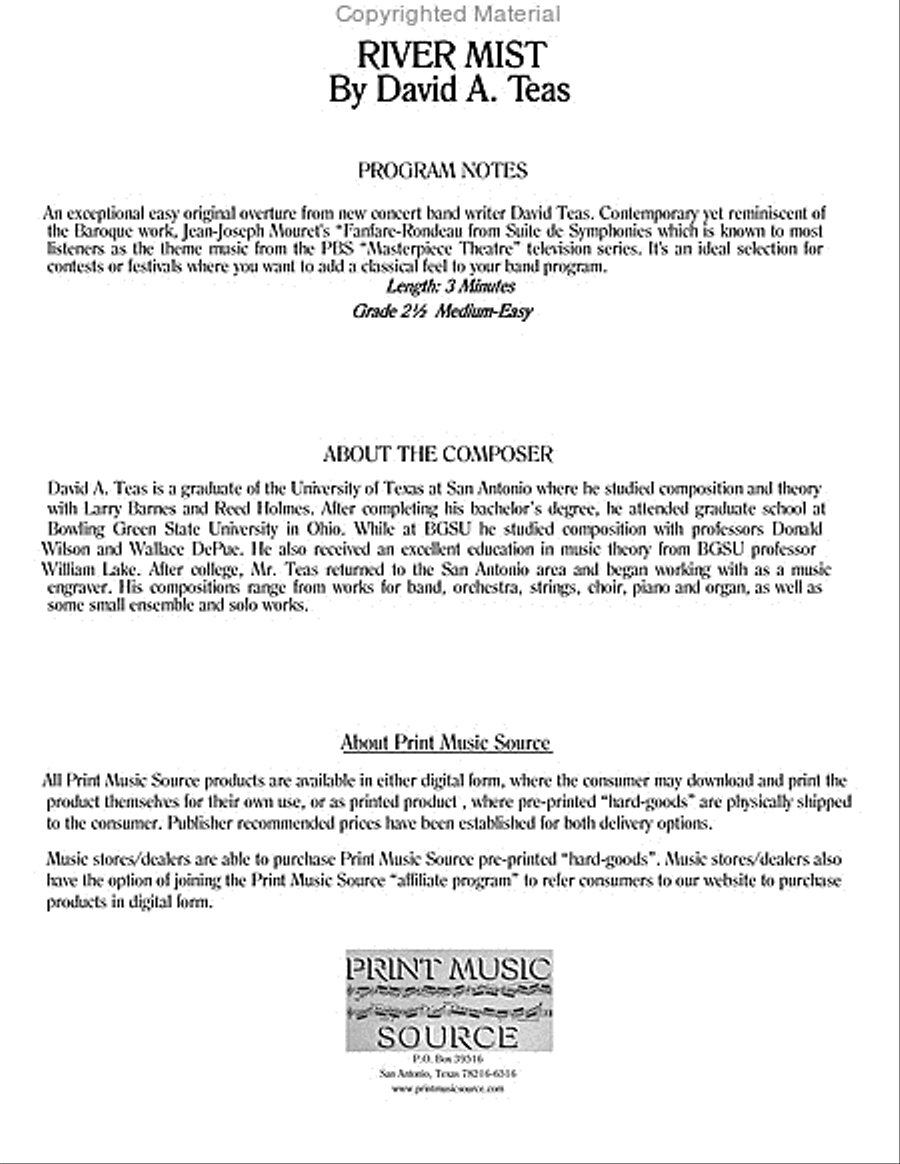 River Mist Concert Band scores gallery preview page 3