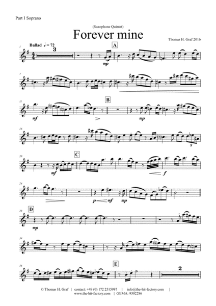 Forever mine - Ballad - Jazz - Clarinet Quintet image number null