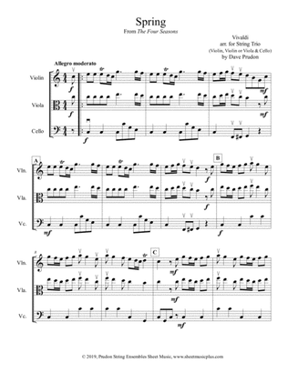 Vivaldi Spring (Allegro) for String Trio