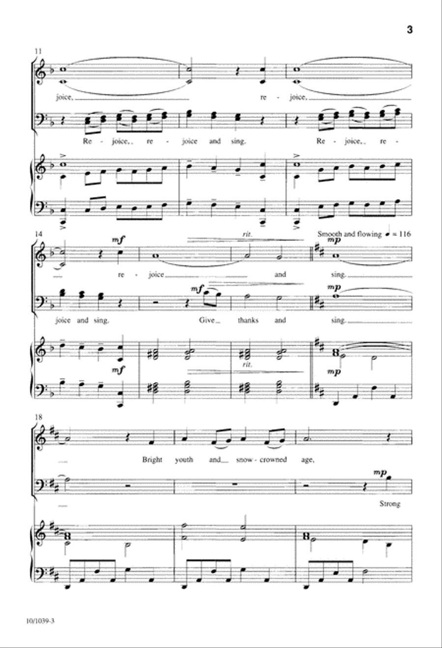Rejoice, Ye Pure in Heart 4-Part scores gallery preview page 3