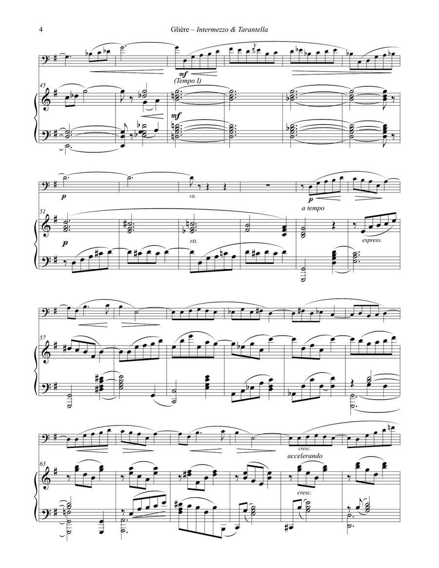 Intermezzo and Tarantella for Euphonium & Piano Euphonium scores gallery preview page 4