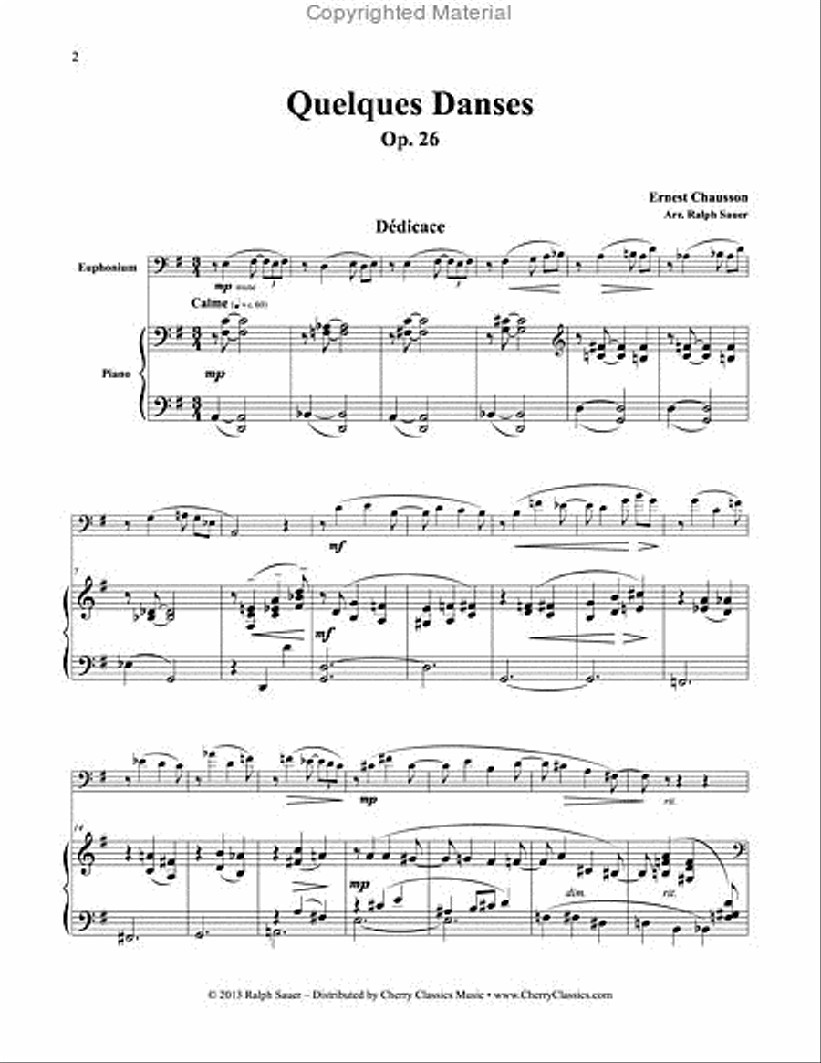 Quelques Dances, Op 26 for Euphonium and Piano